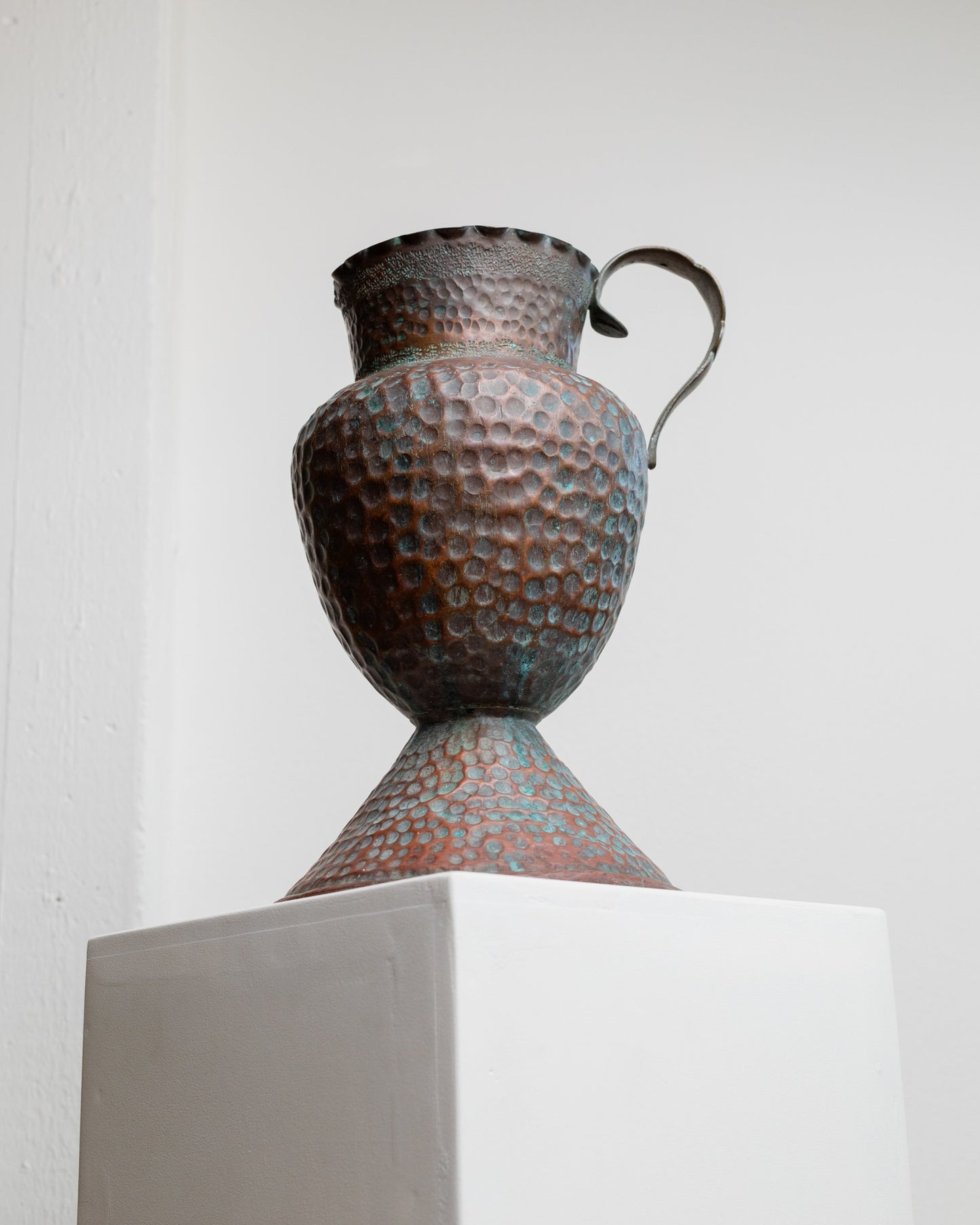 Vintage carafe metal Italy 1950s handmade silver XXL