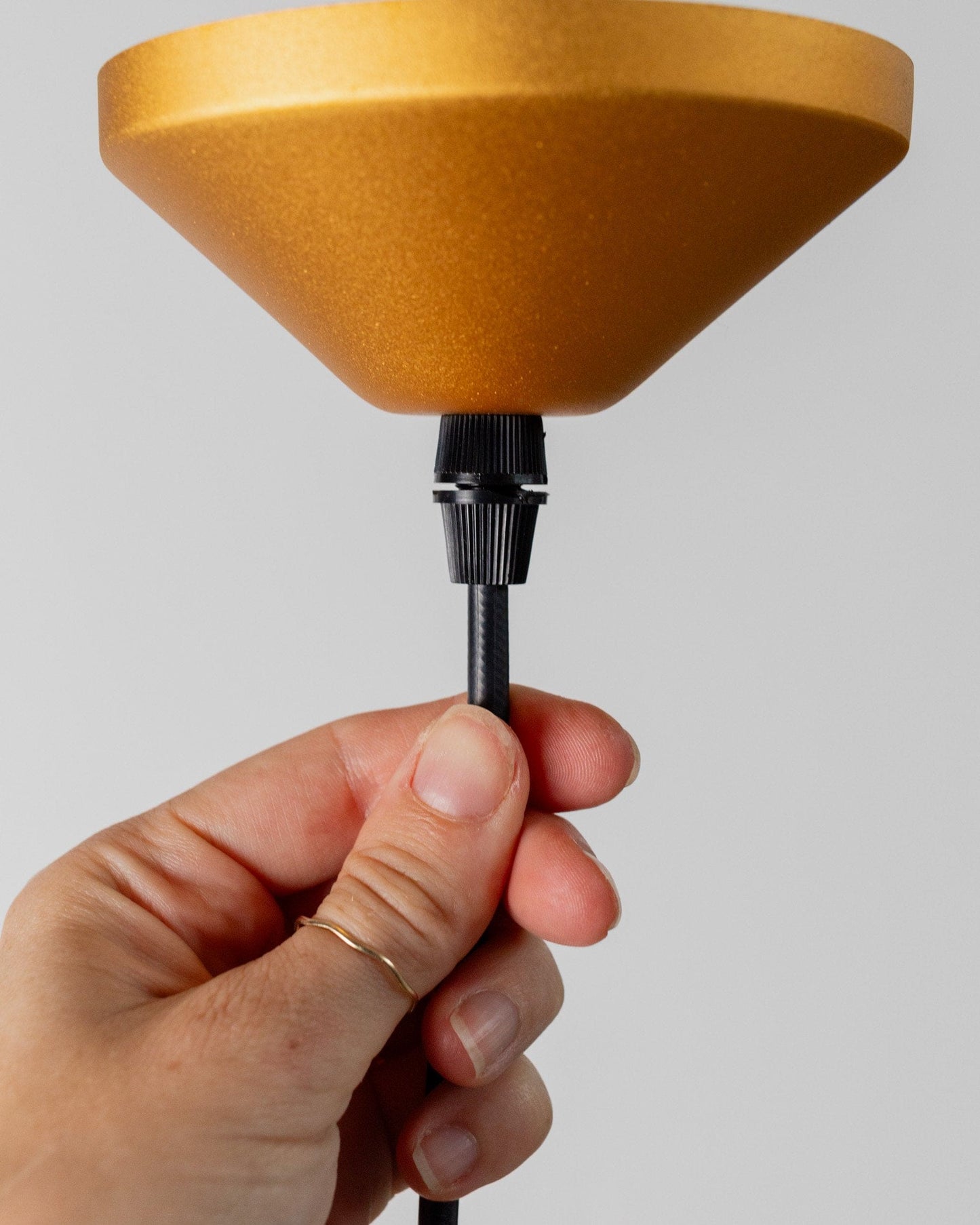 Vintage ceiling light by Metal Spot yellow gold striped cable Retro 80s