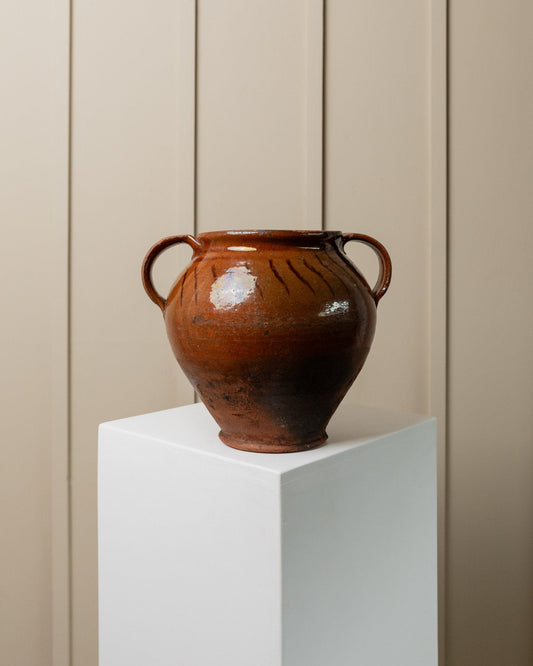 Vintage Vase Keramik Braun von Italien 19. Jh.