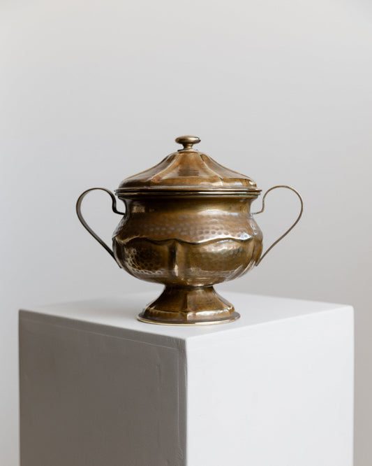 Vintage brass box with lid handmade Italy 1940s storage