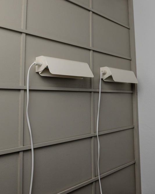 Vintage wall lamp Fister by Design Light white metal set of 2