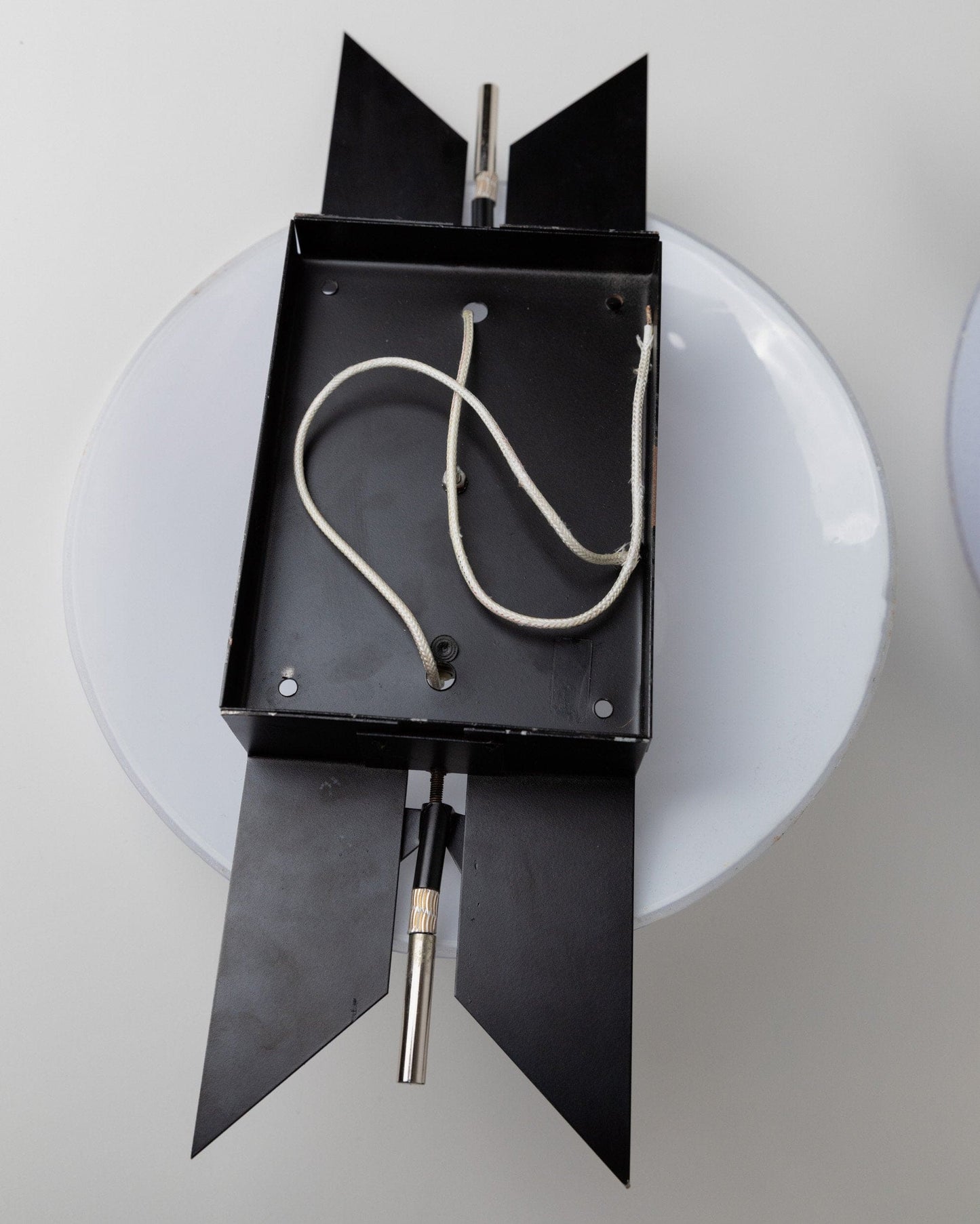 Vintage wall lamp Murano glass light blue, black Memphis style 1980s set of 2