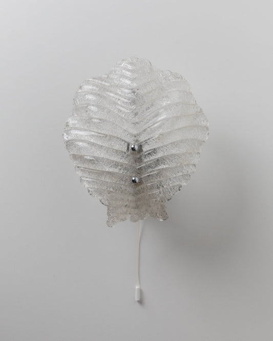 Vintage wall lamp Murano glass by Honsel Leuchten transparent gold green