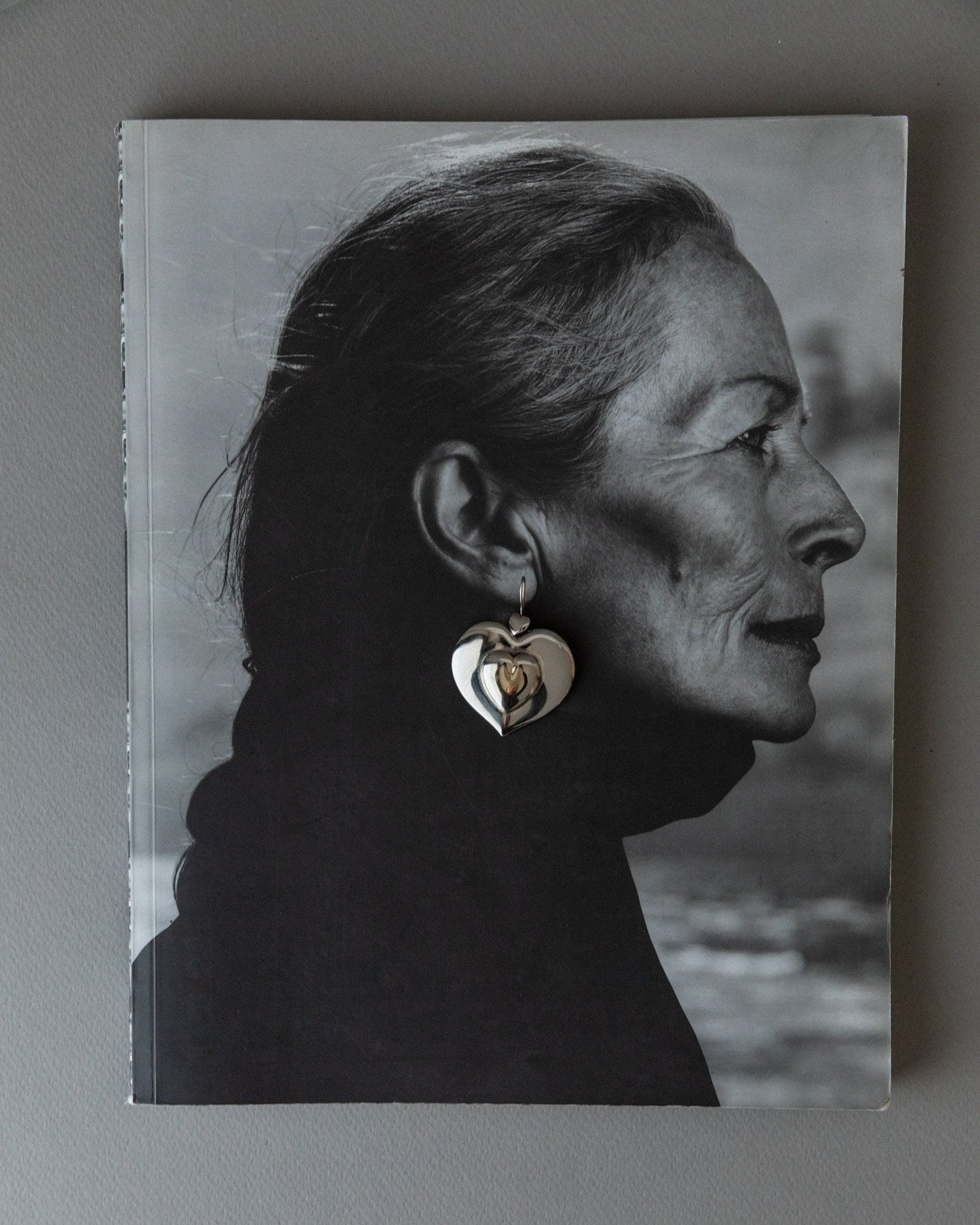 Vintage earring silver plated hearts Italy 1970s light comfortable statement