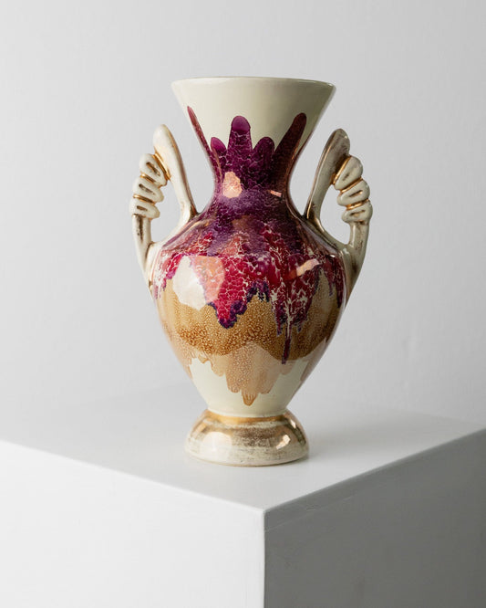 Vintage Keramikvase und Schale von C.A.L. für C.A.L. 1980er Jahre handbemalt