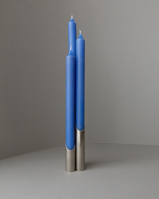 Vintage Kerzenhalter Edelstahl brutalistisches Design Italien 1970er