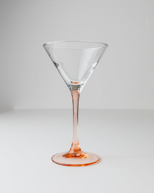 Vintage Martiniglas Rosa Luminarc Frankreich 1980er Memphis-Stil Set von 14