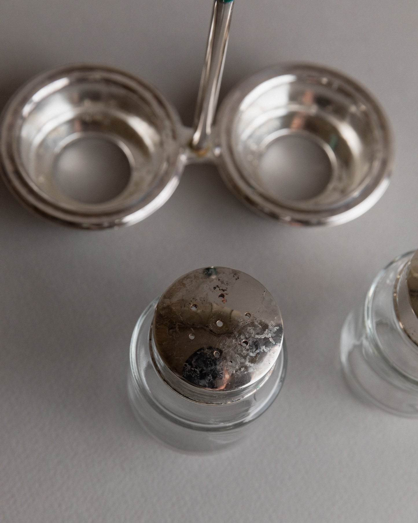 Décoration de table vintage Italie années 70 argent, vert lot de 2