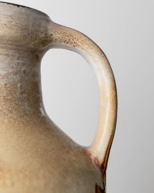 Vintage Keramikvase von Scheurich beige braun Landhausdeko 1970er