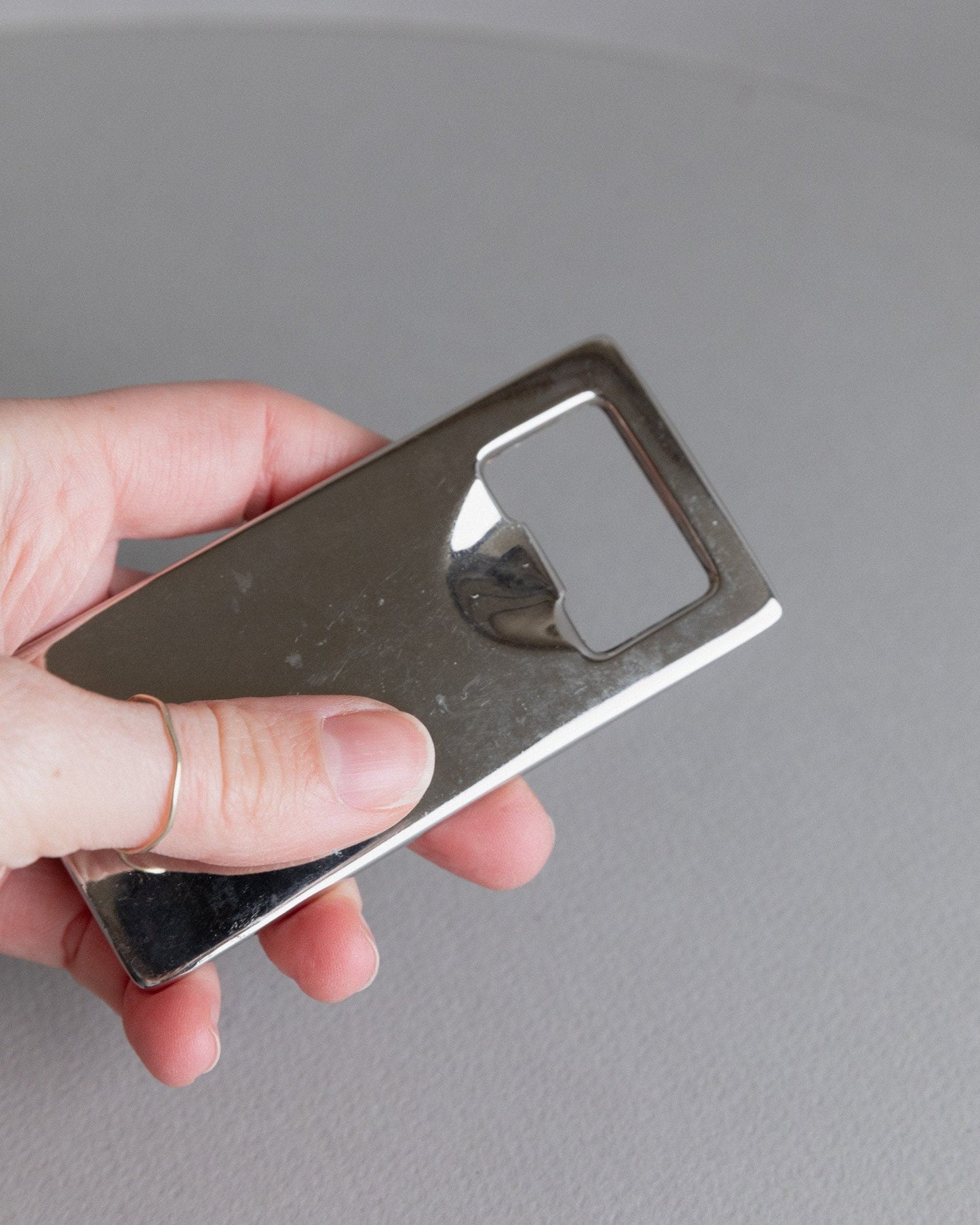 Vintage Flaschenöffner versilbert Space Age Design Italien 1970er retro