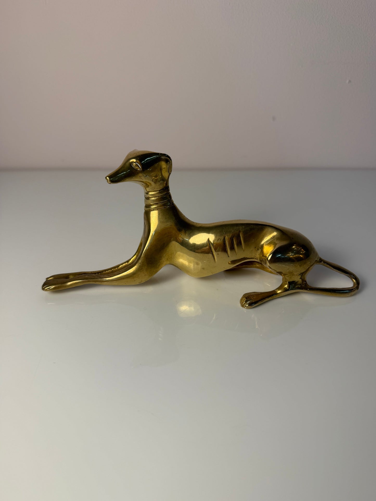 Set von 2 Vintage Windhund Skulptur aus Messing, Art Déco