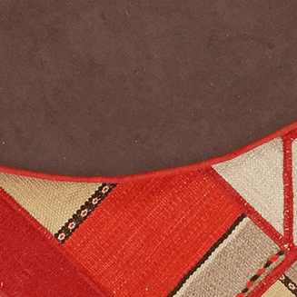 Vintage Carpet Kelim Round colorful patterned handmade new