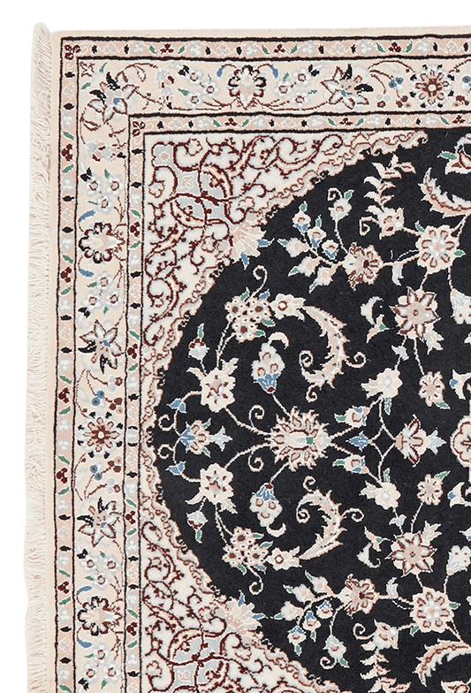 Vintage carpet Nain 9La 148x96cm colorful nature-inspired motifs