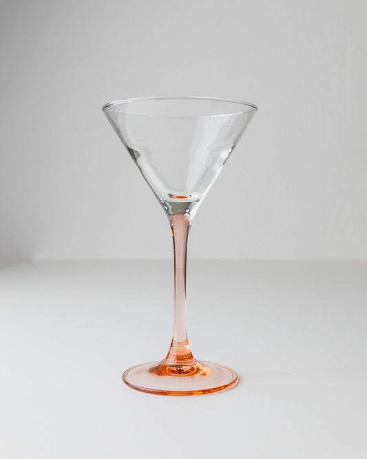 Vintage Martini Glas Set von 14 von Luminarc, pink, Memphis-Stil, Frankreich 1980er