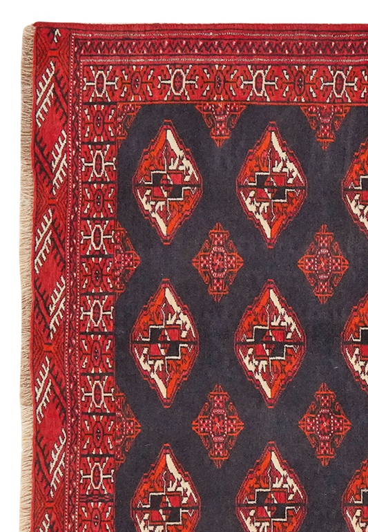 Vintage carpet Turkman colorful 128x106cm