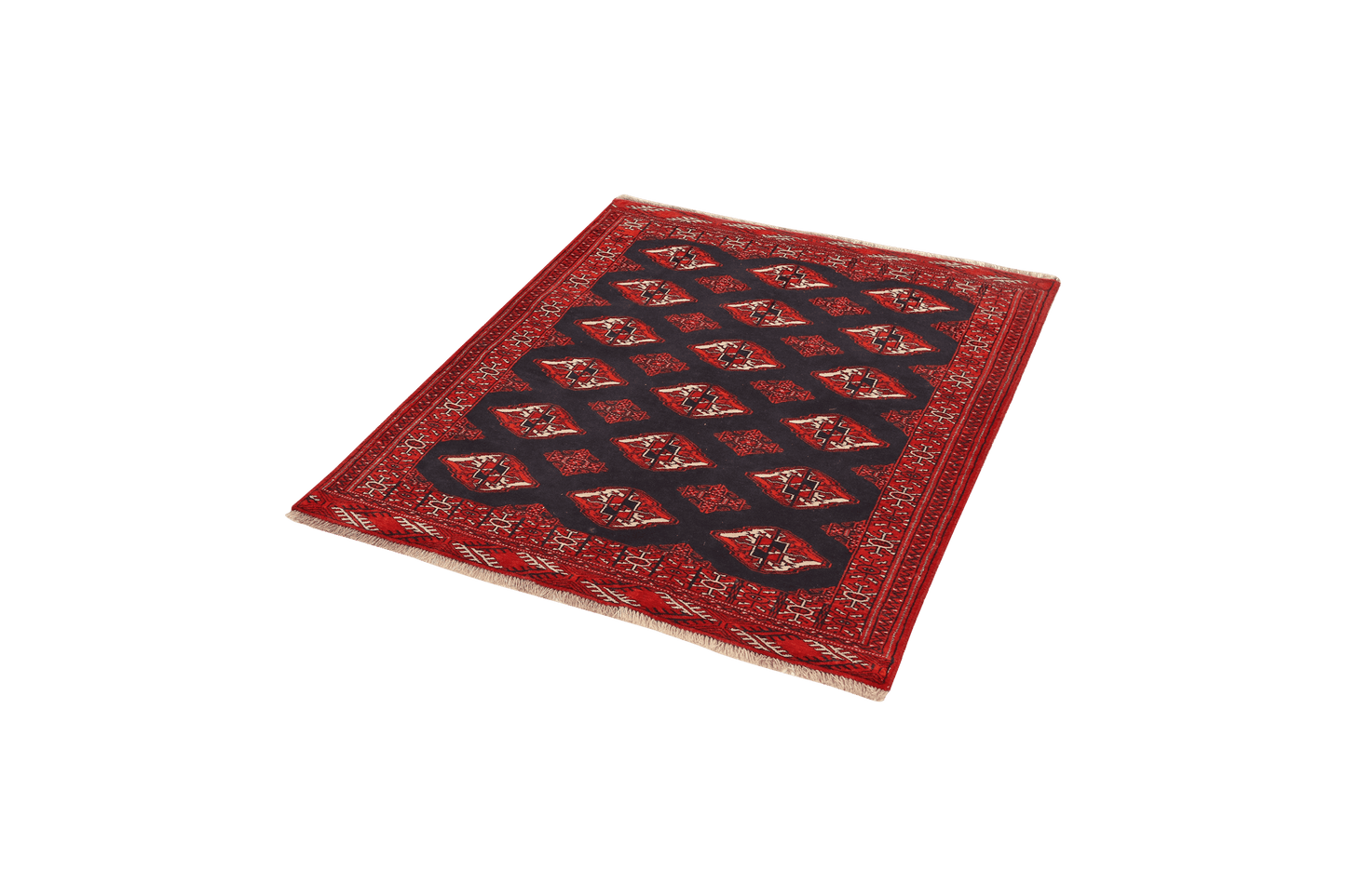 Vintage carpet Turkman colorful 128x106cm