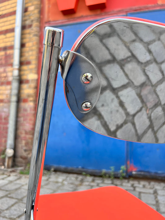 Folding chair red chrome from Camel Steel Products