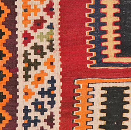 Vintage pillow Kelim colorful handmade 53x43cm