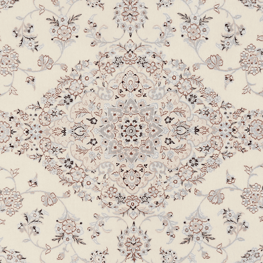 Vintage Carpet Nain 6La Beige Medallion 202x127cm