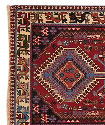 Vintage carpet Yalameh colorful 394x80cm