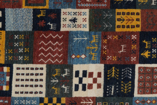 Vintage Carpet Gabbeh Sonnat 186x131cm Colorful Nature-inspired motifs