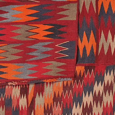 Vintage Kelim Teppich Bunt 301x294cm