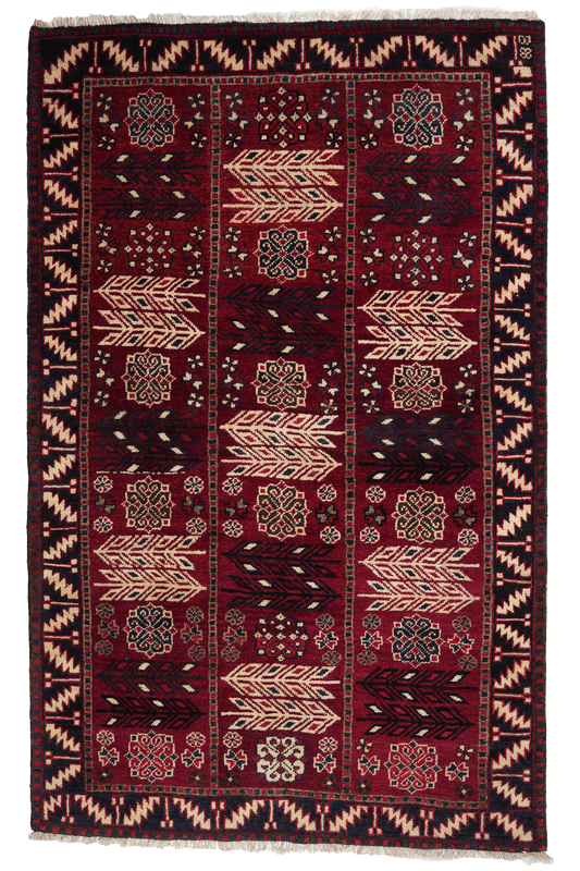 Vintage carpet Lori 206x130cm colorful nature motifs