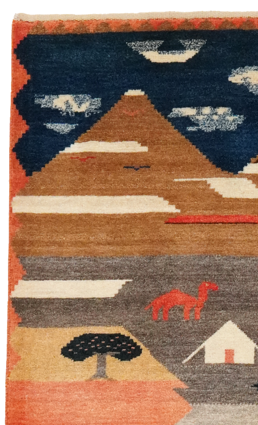 Vintage carpet Rizbaf 155x105cm colorful