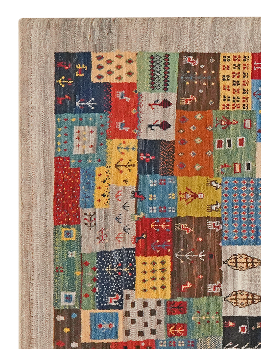 Vintage Rug Rizbaf 149x101cm Colorful Nature-Inspired Motifs