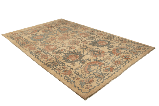 Vintage Sultanabad Carpet 290x190cm Colorful Nature-Inspired Motifs