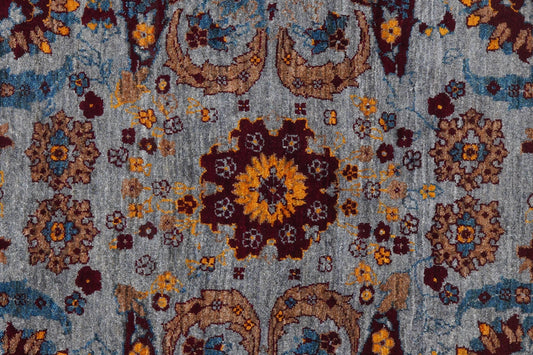 Vintage carpet Rizbaf 292x193cm colorful natural motifs