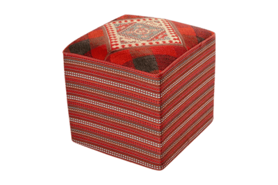 Pouf Kelim fait main 47x47cm coloré