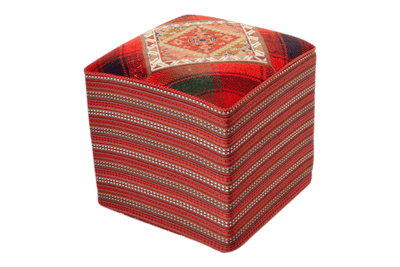 Pouf Kelim fait main 47x47cm coloré