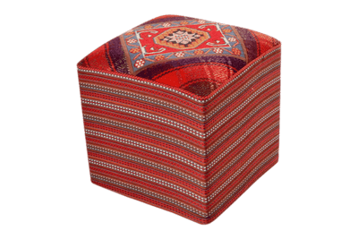 Pouf Kelim fait main 47x47cm coloré neuf