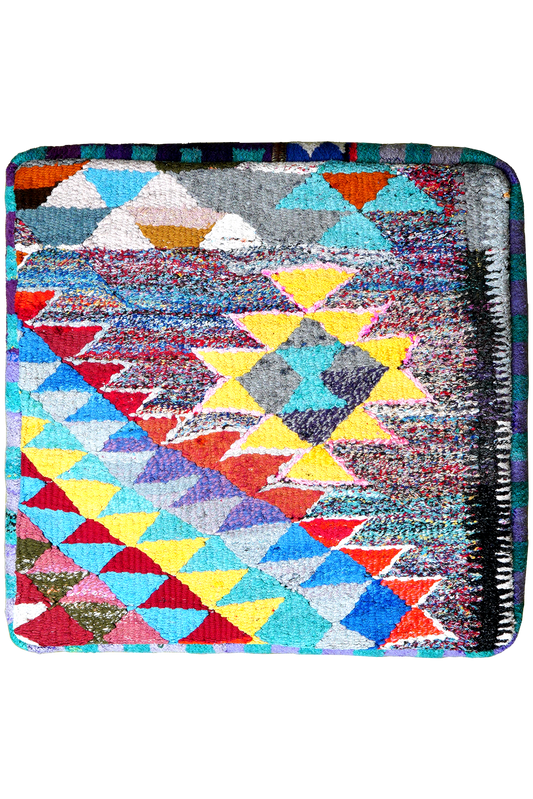 Vintage Pouf Kelim 70x70cm bunt handgefertigt