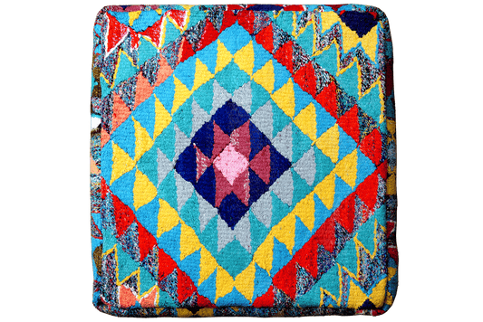 Vintage Pouf Kelim 70x70cm colorful handmade