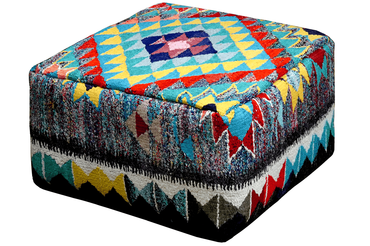 Vintage Pouf Kelim 70x70cm colorful handmade
