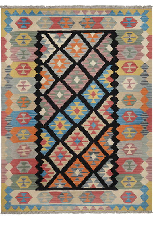 Vintage Kelim Gashgai Carpet 238 x 176cm