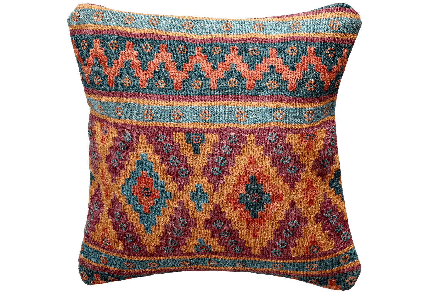 Vintage Kissen Kelim bunt handgefertigt 50x50cm