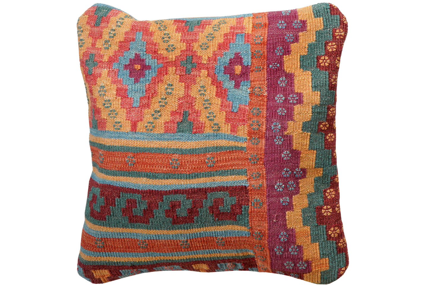 Vintage cushion kilim colorful handmade 50x50cm
