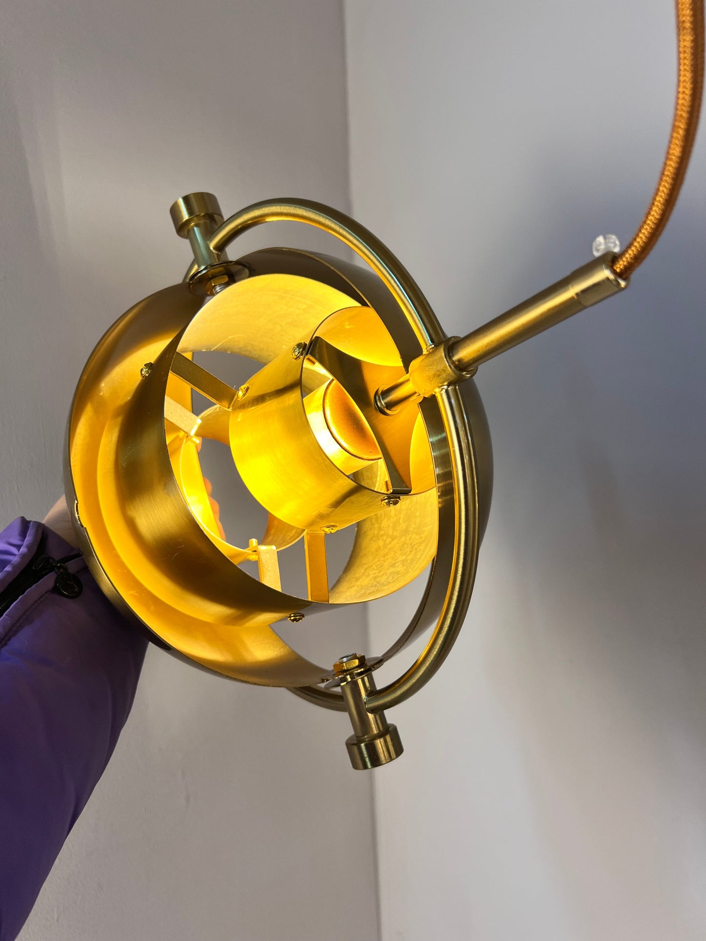 Vintage Hängelampe Multi-Lite von Louis Weisdorf für GUBI Messing