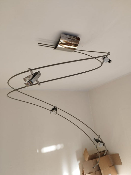 Leola Deckenleuchte im Spiraldesign | Verstellbar | Edelstahl & Chrom