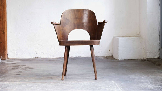 Vintage Armlehnstuhl von Oswald Haerdtl für TON Mid Century