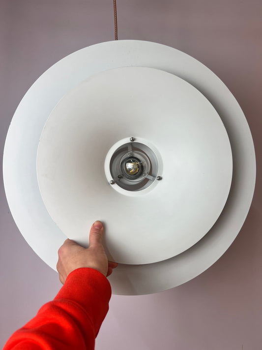 Lampe à lamelles vintage 'Radius' blanche par Erik Blaslev pour Fog & Mørup