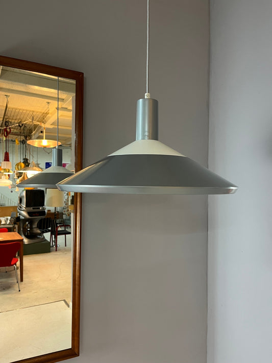 Vintage hanging lamp model 118564 gray white by Louis Poulsen