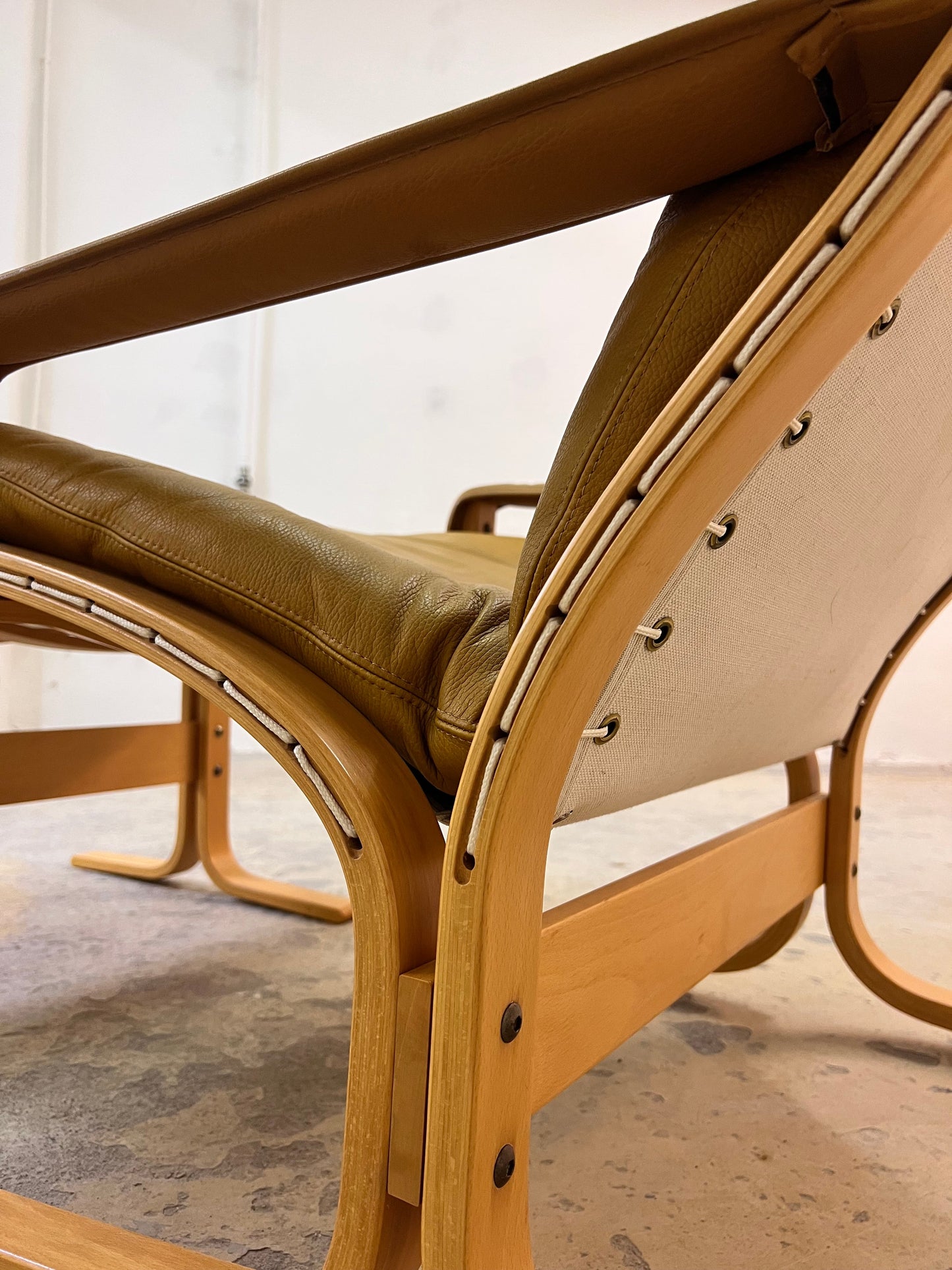 Vintage Sessel Siesta mit Hocker von Ingmar Relling für Westnofa