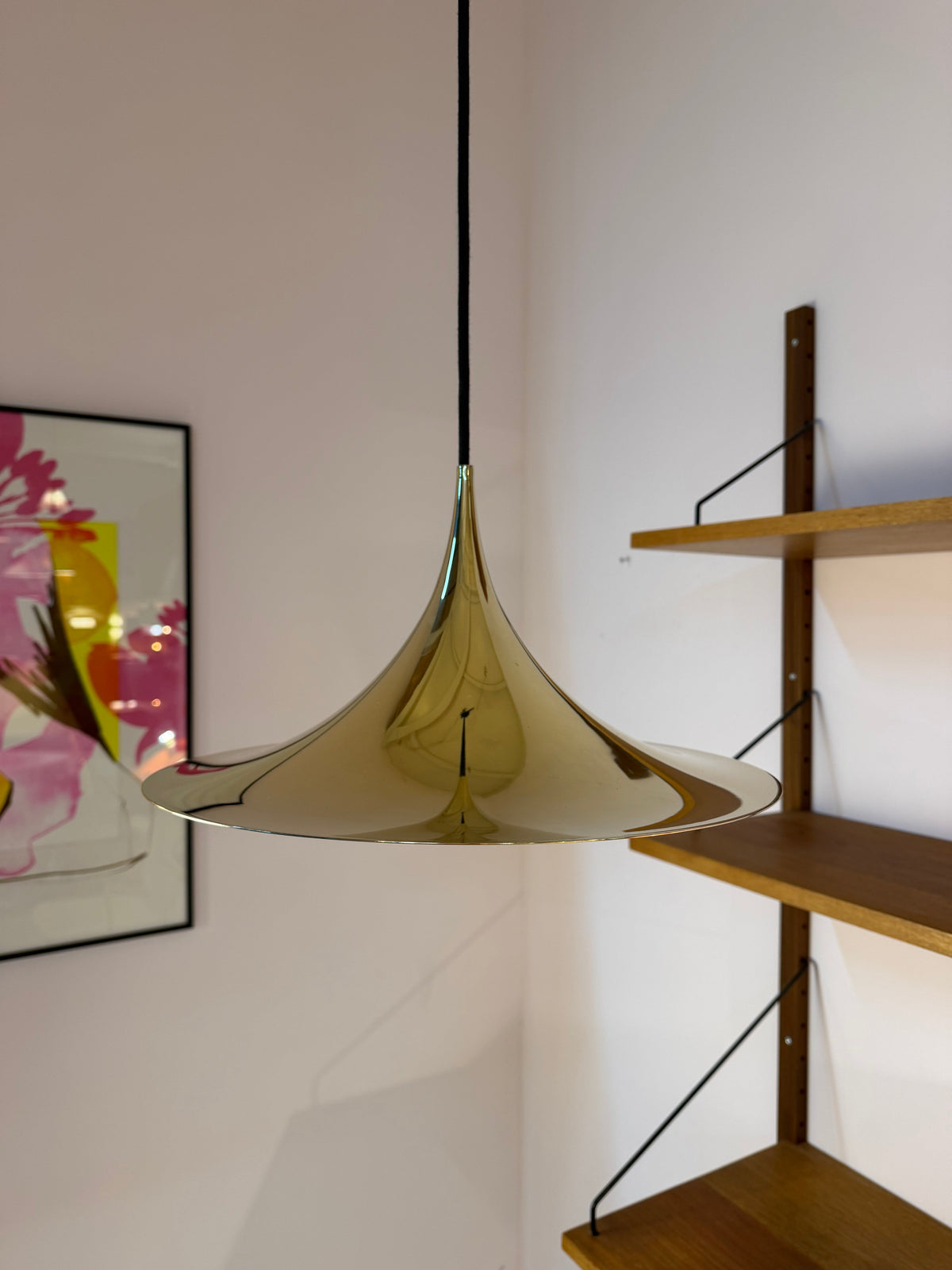 Hängeleuchte "Trompetenlampe" gold von Claus Bonderup und Torsten Thorup für Fog und Mørup
