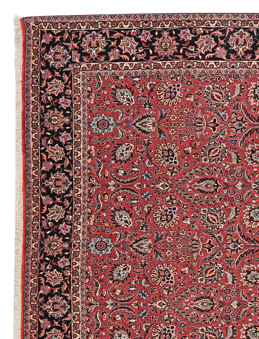 Vintage Bidjar Carpet 296x207cm Colorful Nature-Inspired Motifs