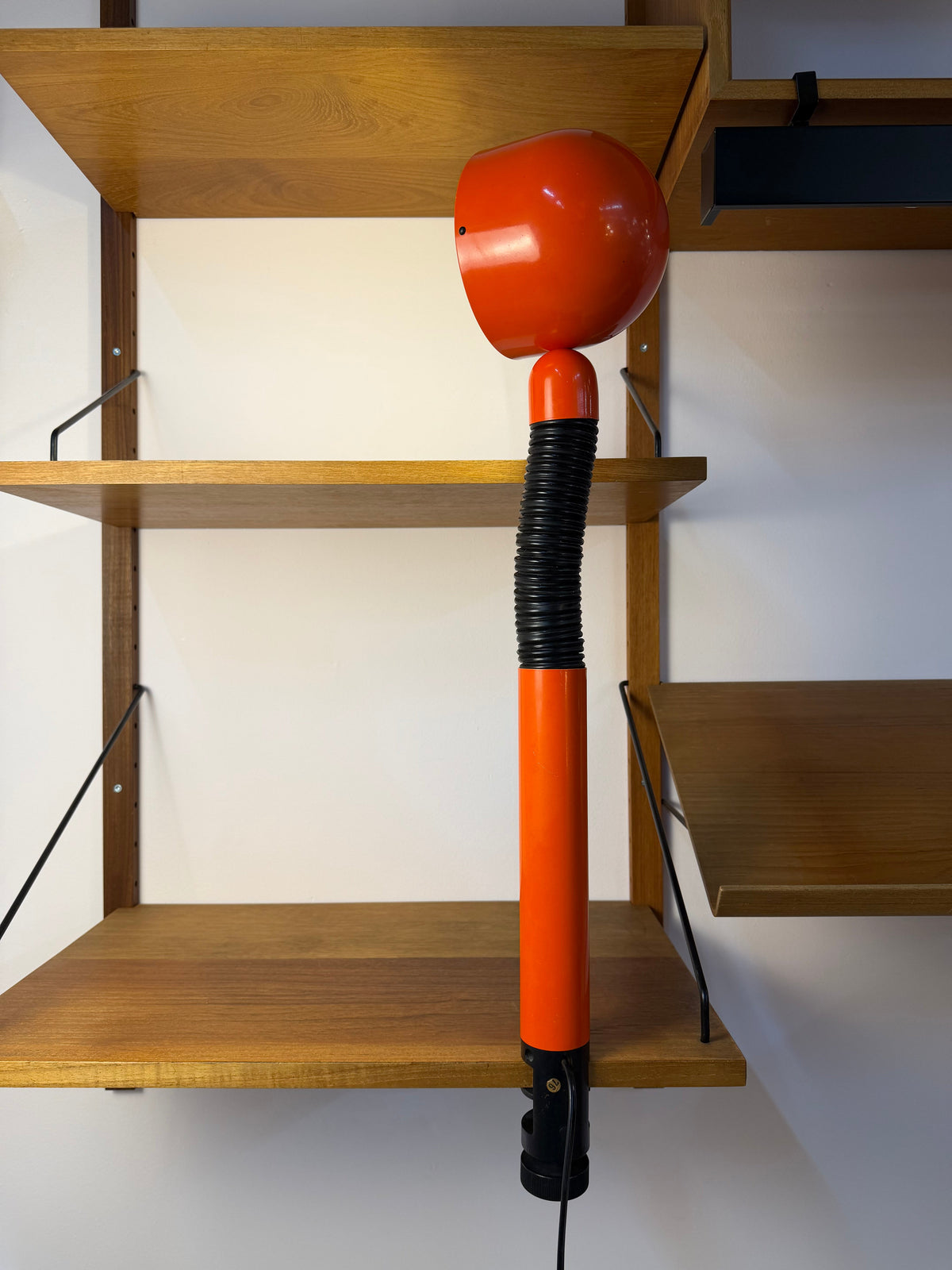 Klemmlampe Space Age Design aus Dänemark, orange-schwarz