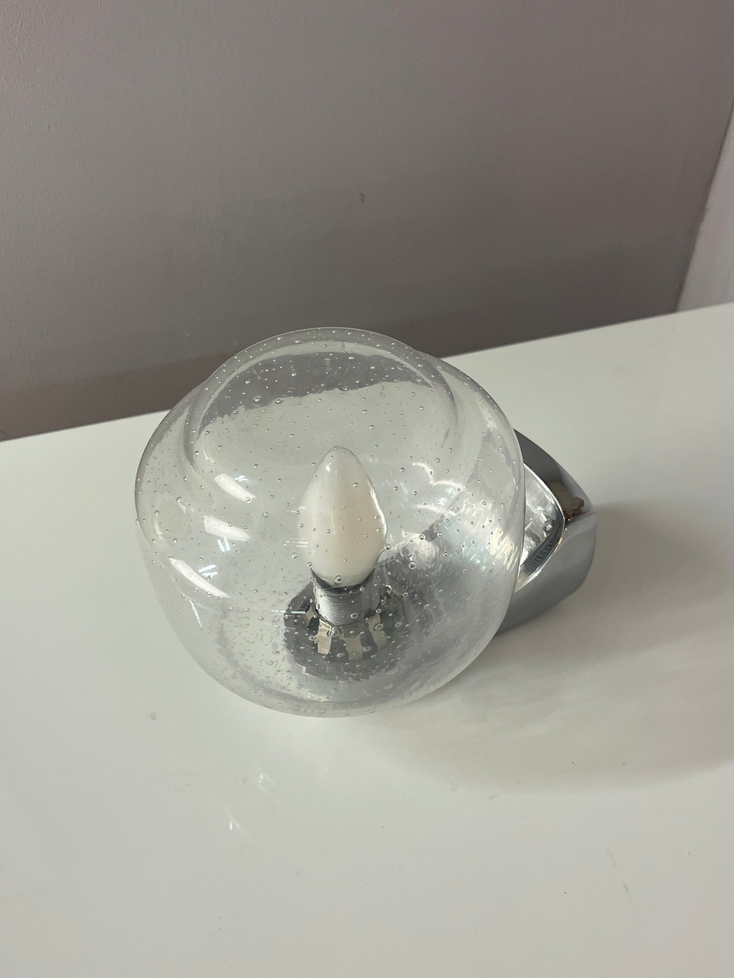 Vintage Wandlampe Einschlussglas von Novus in Originalverpackung